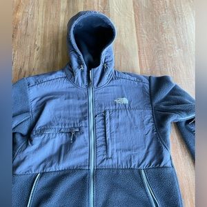 The North Face hooded Denali navy blue